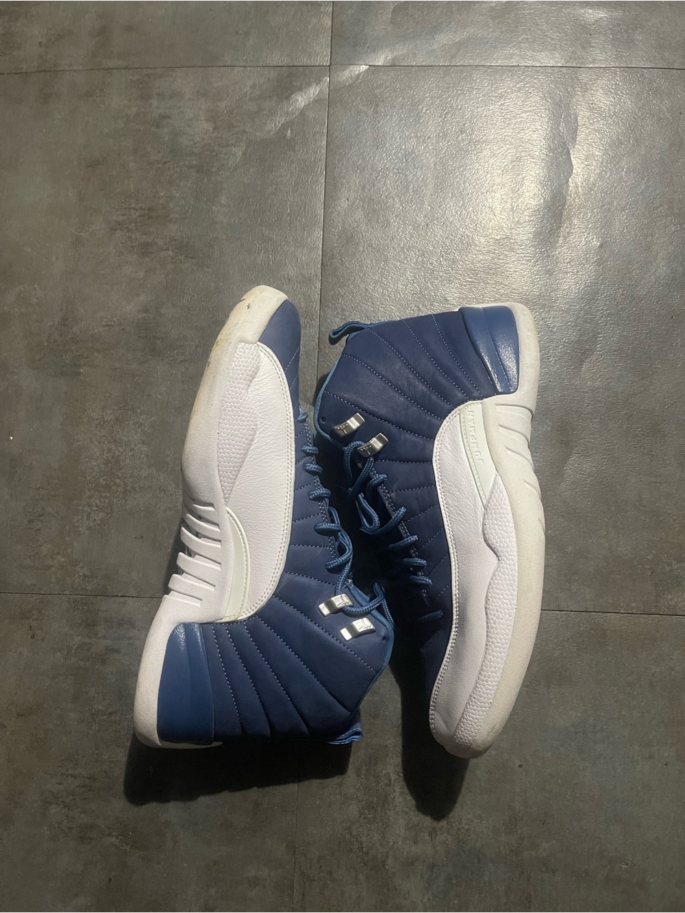 Jordan Air Jordan 12 Retro Blue White High Top Basketball Sneaker